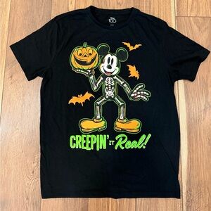 Disney Black Tee with Mickey Halloween Design